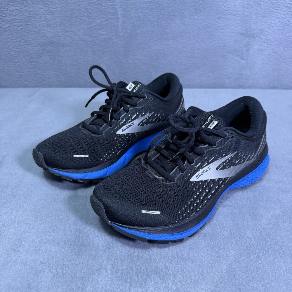 Brooks Ghost 13 Running Shoes Mens 7.5 D Black Blue 1103481D018 Athletic
